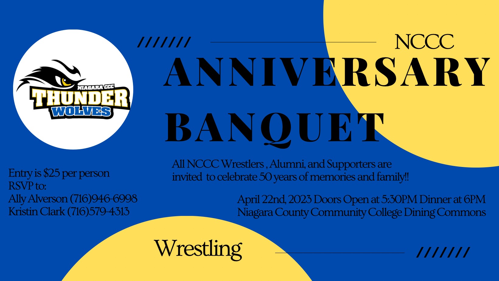 Wrestling to host 50th Anniversary banquet